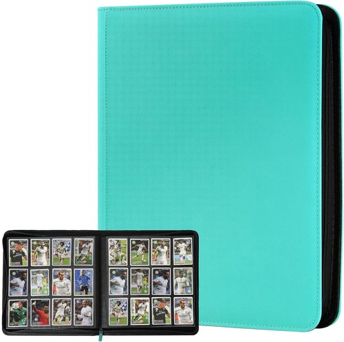 GERMUN Trading Card Binder - Premium 12 Pocket Album for 720 Cards | Double-Sided, Lake Blue