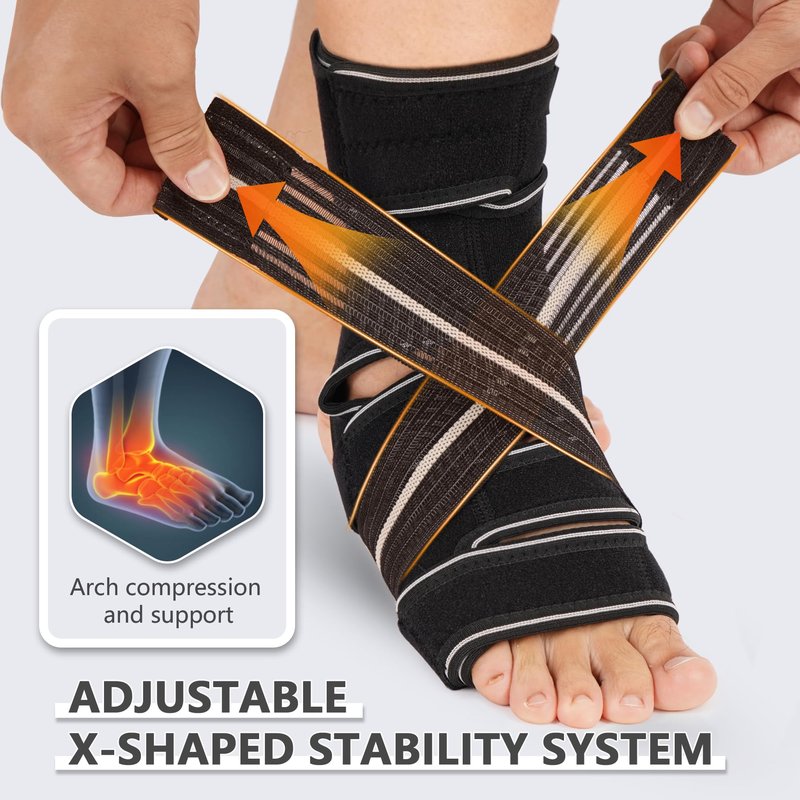 Plus Size Foot Compression Wrap with Elastic Straps for Swollen Feet & Ankles, Ankle Brace for Sprains, Lymphedema, Edema, Diabetic Care & Circulation Relief for Women and Men (4XL/5XL/6XL, 1 Pcs)