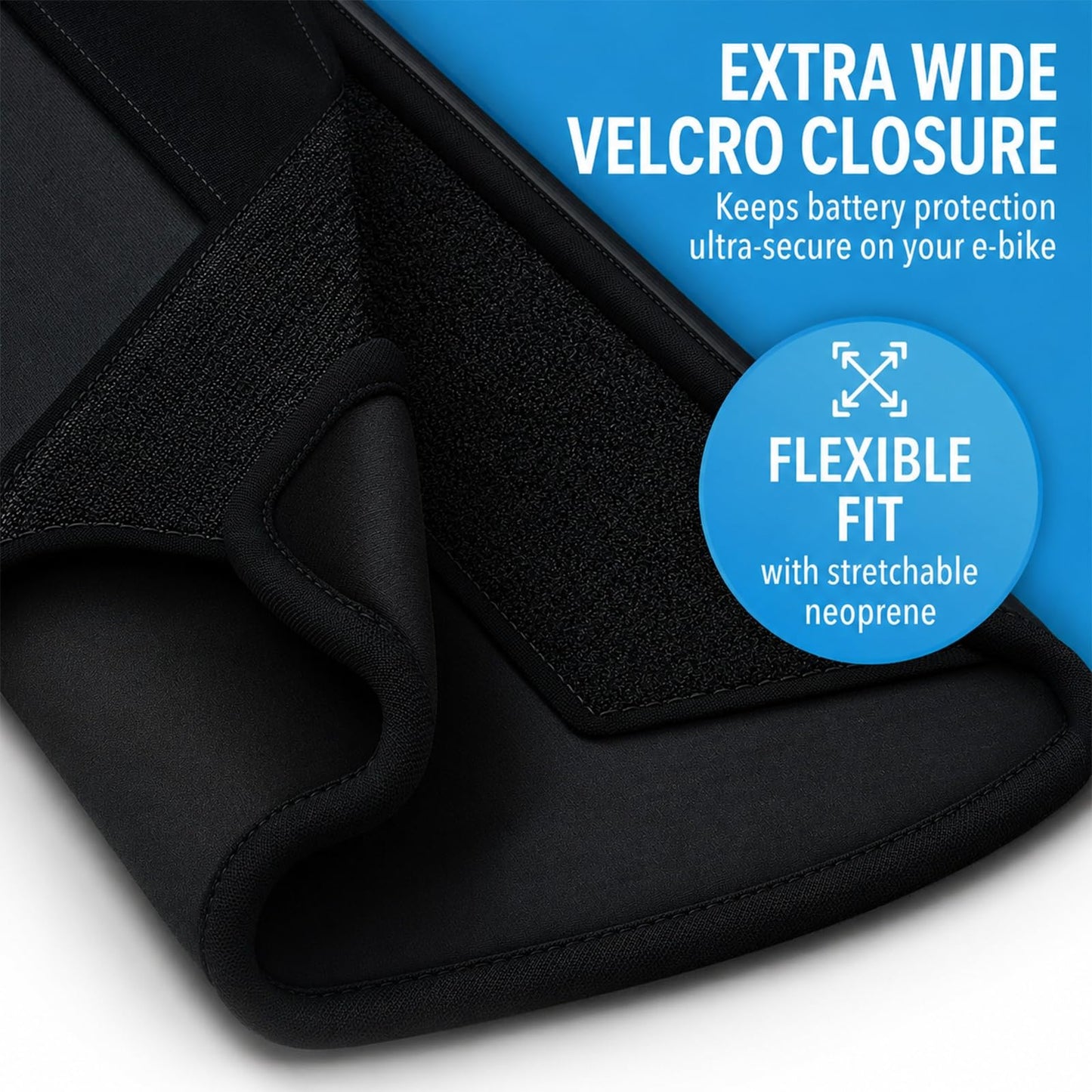 Besudo E-bike Battery Cover - Insulated Neoprene Battery Protector Protection Sleeve with Waterproof Zipper & Bottle Cage Opening, Universal Fit for Integrated E-Bike Batteries