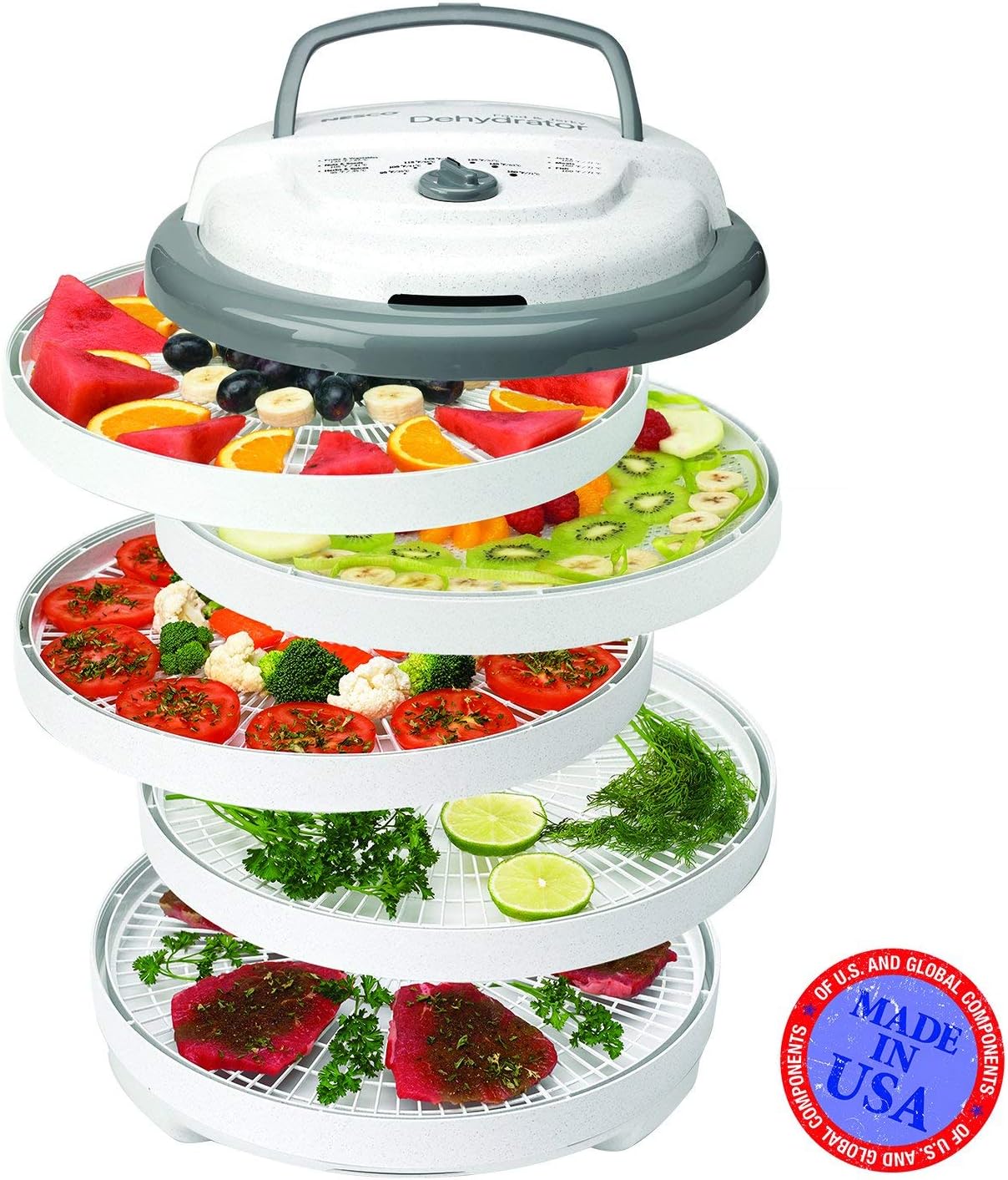 NESCO FD-75A Food Dehydrator - Perfect for Snacks, Fruit, and Beef Jerky | Gray Finish