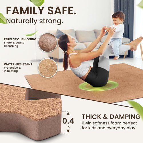 Bemaxx Gym Mats Set - 18 Pcs EVA Interlocking Foam Floor Tiles | 12.6"x12.6"x0.4" | Durable Protective Flooring for Home Gym, Workout, and Playroom