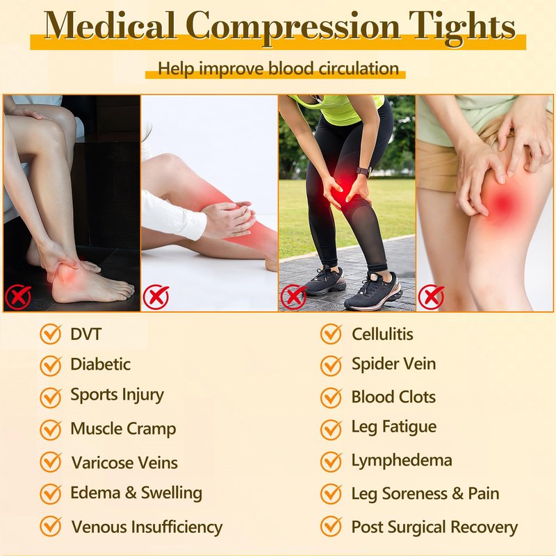 Myshear Medical Compression Pantyhose for Women Men, 15-20 mmHg Compression Tights, Closed Toe Graduated Compression Stockings, High Waist Compression Leggings, Support Hose for Varicose Veins, Edema