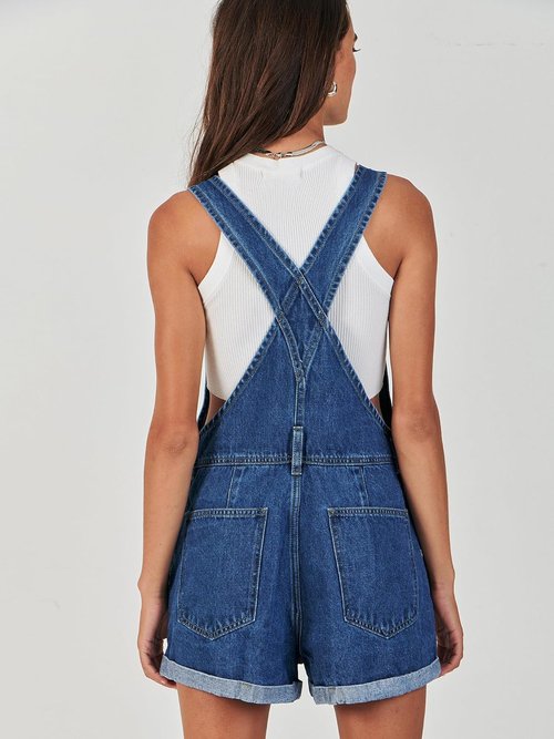 ANRABESS Denim Shorts Overalls for Women - Casual Loose Fit Adjustable Summer Romper | Stylish Jean Shortalls