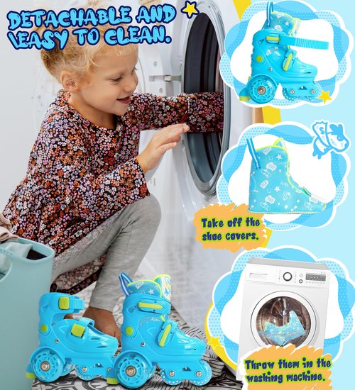 Adjustable Roller Skates for Girls & Boys with Light Up Wheels (Ages 3-9) – Roller Skates with Illuminating Wheels