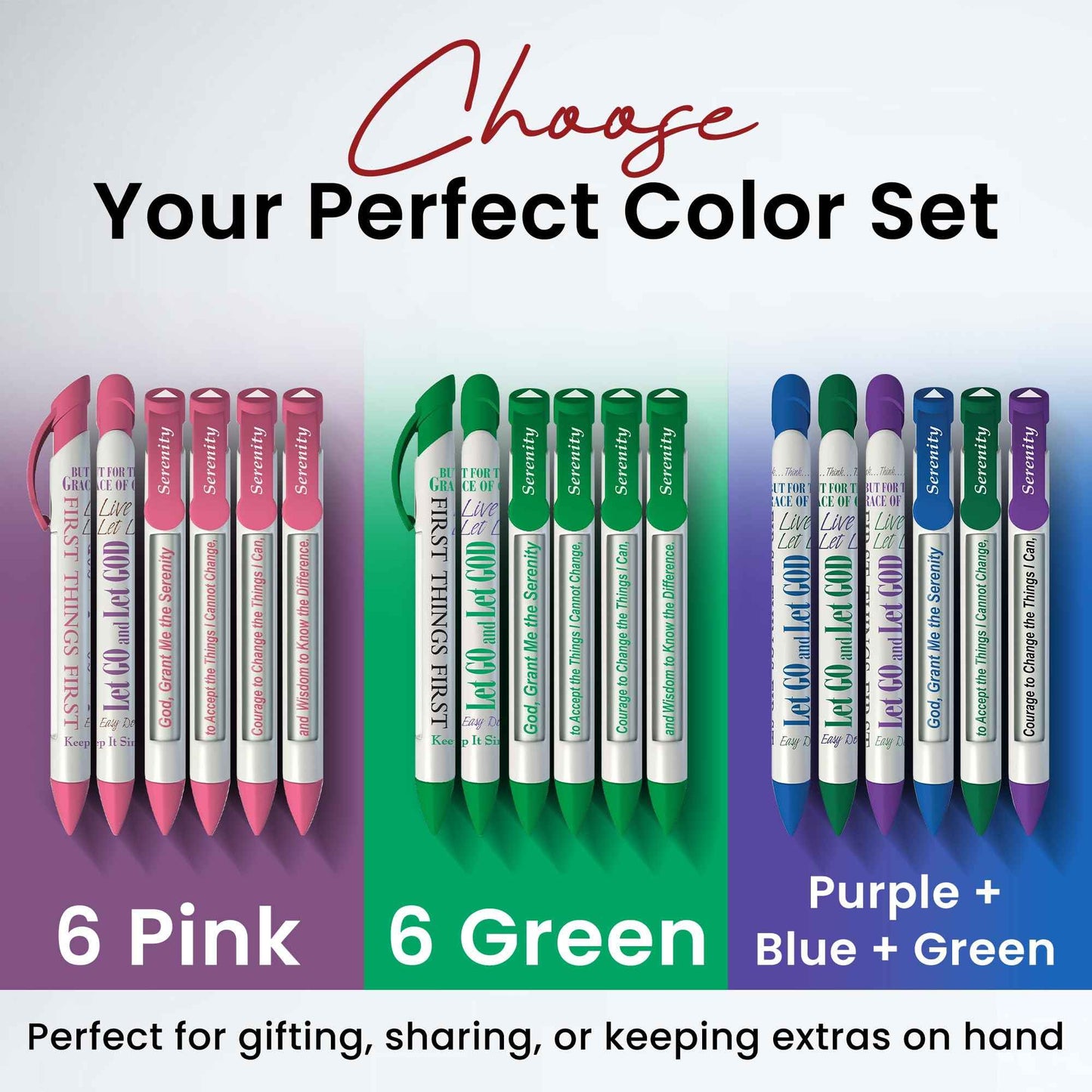 Greeting Pen – Serenity Prayer Rotating Message Pen – Inspirational Christian pen with 4 Uplifting Bible Verse Messages – Faith-Based Encouragement for Recovery – Variety -36 Pack 9027