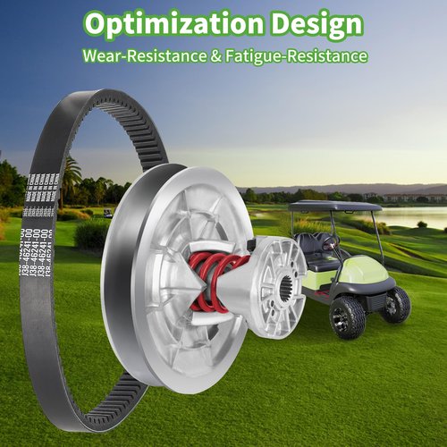 10L0L Golf Cart Torque Driven Clutch with Belt Kit for Yamaha G2 G8 G9 G11 G14 G16 G20 G21 G22 G28 (85-07), OEM# JN6-G6270-00 JN6-G6271-02 J55-G6270-01