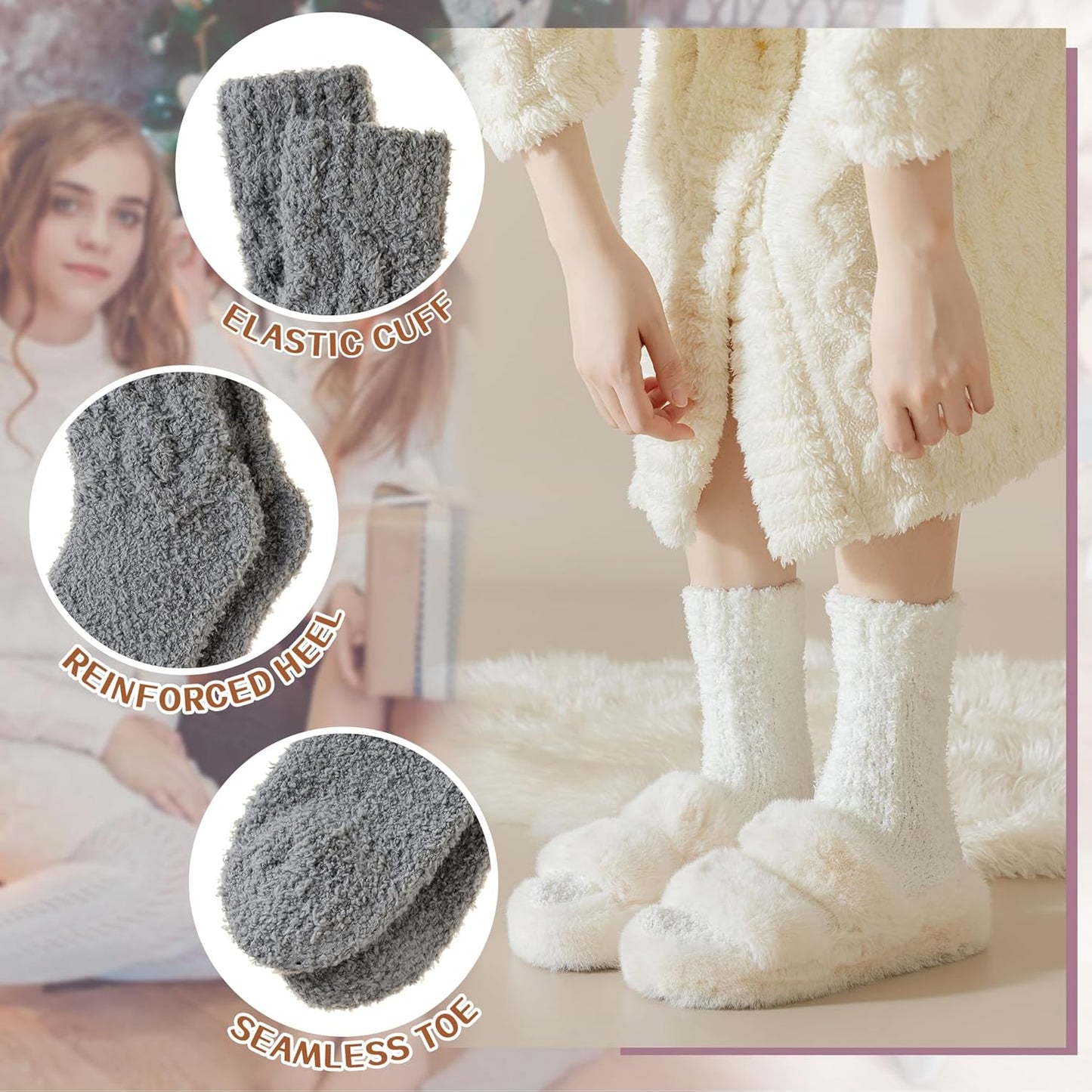 WEVIAS Women's Fuzzy Socks - Cozy Plush Winter Slippers for Ultimate Comfort | Soft Fleece Design