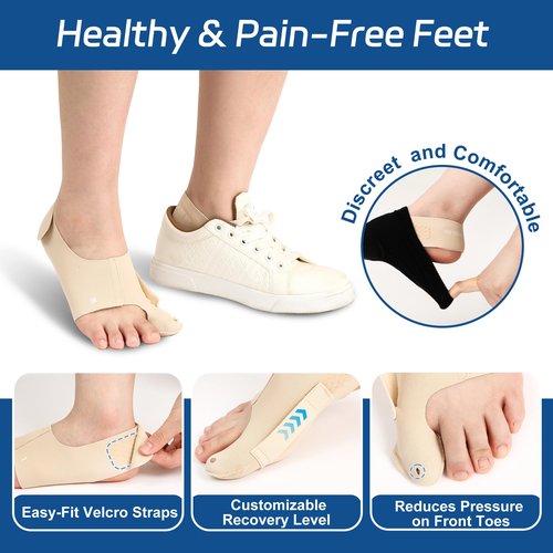 RANDY SUN 2PCS Bunions Corrector for Men Women, Adjustable Toe Separator Splint for Hallux Valgus Relief, Daytime Wear in Shoes – Soft & Breathable Material, Left & Right Foot Pair, Large