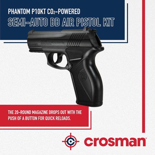 Crosman Phantom P10KT | CO2-Powered Semi-Automatic BB Air Pistol Kit - High Performance & Accuracy