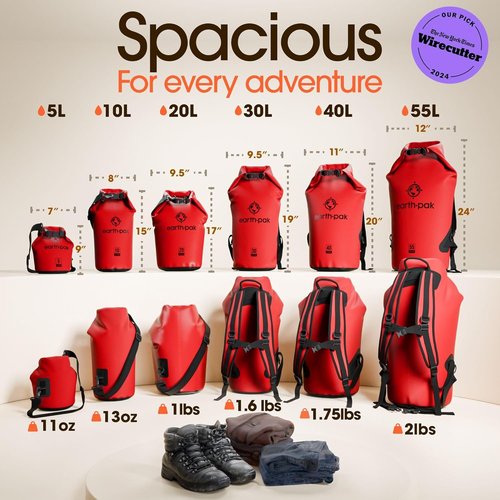 Earth Pak Waterproof Dry Bag - Roll Top Backpack Keeps Gear Dry | Includes Waterproof Phone Case