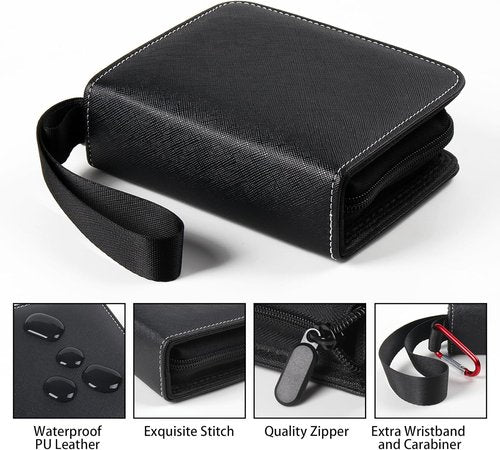 GEAoffice Mini Card Binder - Lightweight 1 Pocket Album for 80 Trading Cards | Black