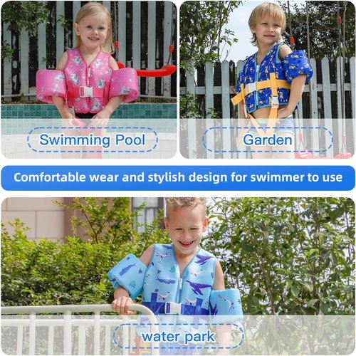 DOOHALO Toddler Swim Vest | Kids Swimming Training Aid for Ages 1-8 | Fits 20-46 lbs