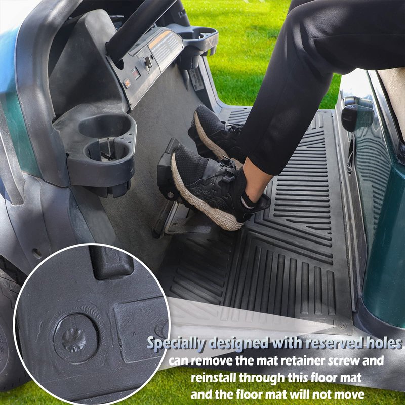 CartClan Golf Cart Floor Mat Fit Club Car Precedent New and Improved Not Deformed Non-Slip Durable Floor Liner Mat - Black