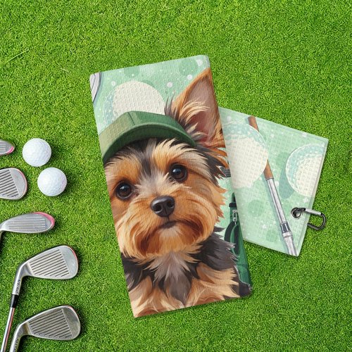 BQXH Yorkshire Terrier Golf Towel 16x24 Inch, Dog Yorkie Gifts Waffle Weave Decorative Golf Towel with Clip, Golfclub Gifts for Men Women Birthday Gift for Husband Dad Golfball Fan Retirement Present
