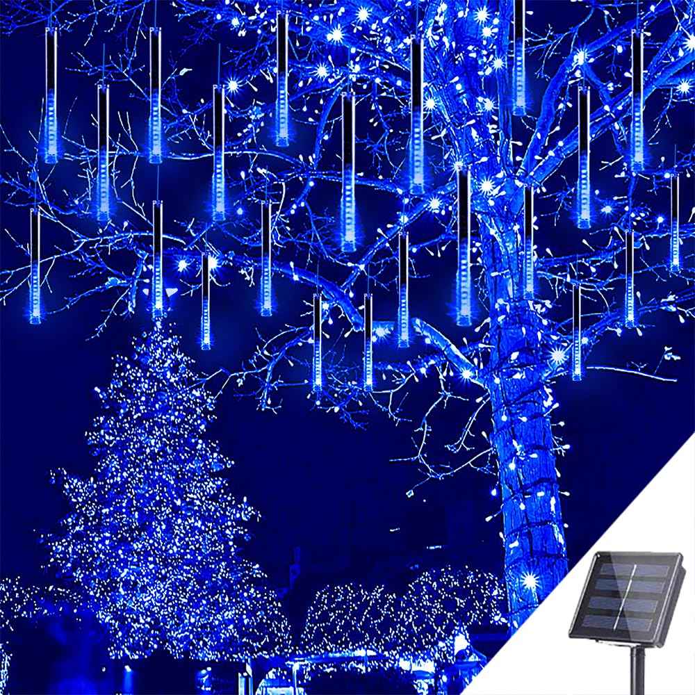 Kwaiffeo Solar Lights Outdoor, 16 Tubes(Equivalent to 2 Sets of 8-Tube) Meteor Shower Light for Garden Yard Tree Outdoor Bushes Decorations
