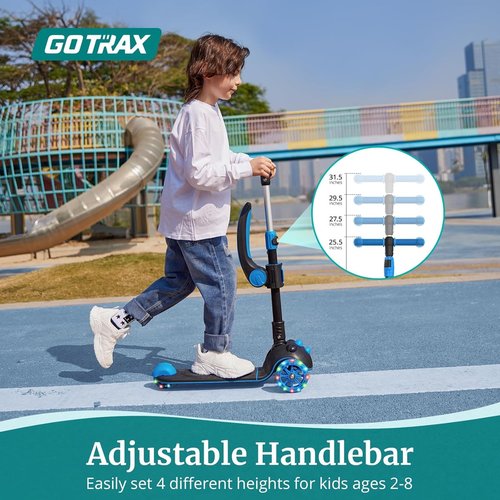 Gotrax KS3 Pro Folding Kick Scooter - Removable Seat, Light-Up Wheels & Adjustable Handlebar for Kids 2-8