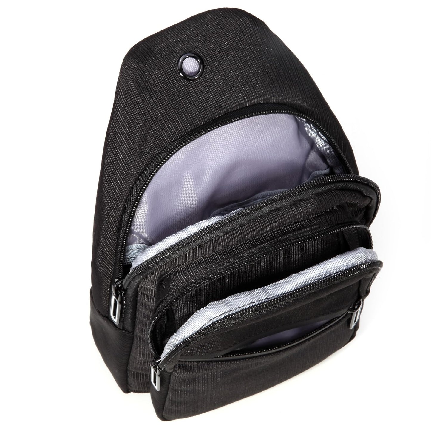 AOSTIHOT Small Sling Backpack Crossbody Sling Bag for Women, Casual Chest Daypack Cross Body for Travel Running Hiking Black White