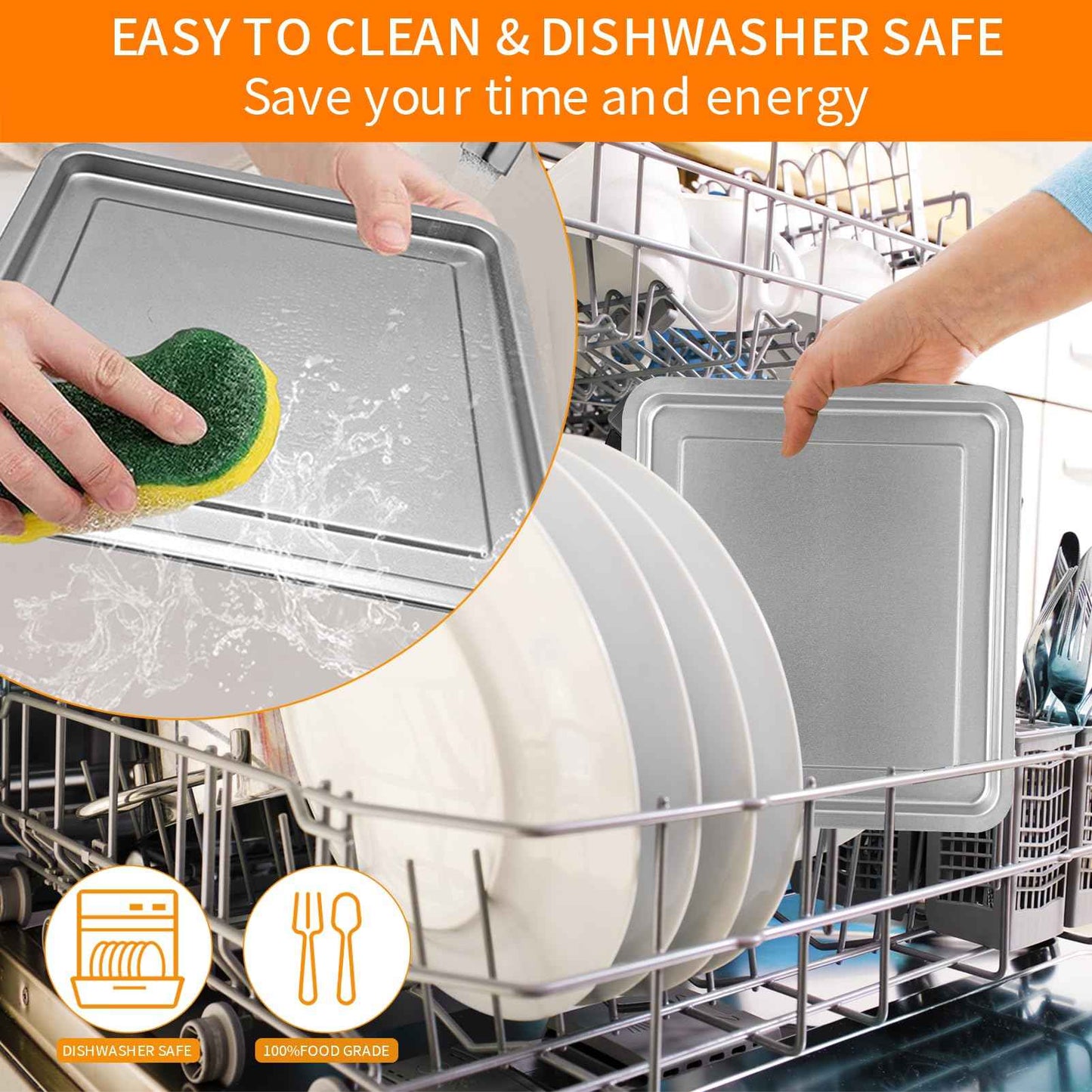 GWBSXM Air Fryer Grill Pan for Emeril Lagasse 26 QT Extra Large Air Fryer, 12.5''×11.3'' Stainless Steel Air Fryer Tray Accessories Grill Plate Crisper Plate Replacement Parts Rack