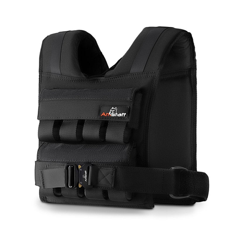 Amstaff Adjustable Weighted Vest with Iron Blocks - Weight Vests for Men & Women - Versatile Wearable Weighted Vest for Fitness Workouts, Strength and Endurance Training, Running, Crossfit (36 lbs)