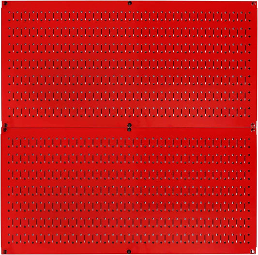 Galvanized Steel Pegboard Rack - 2 Pack 32” x 16” Metallic Tool Storage Panels