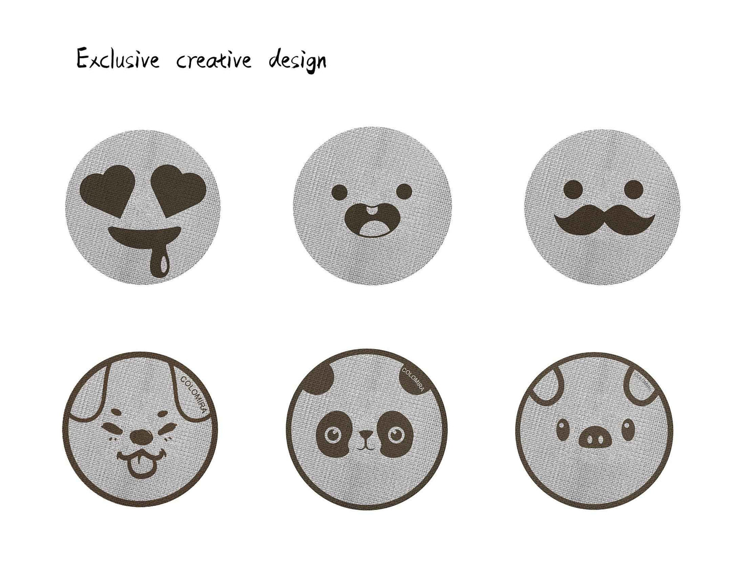 ColoMira 53.5mm Espresso Puck Screen 3-Pack, Lower Shower Screen, Metal Coffee Reusable Filter for 54mm Espresso Portafilter Basket, 1.7 Thickness(Cute Animal)