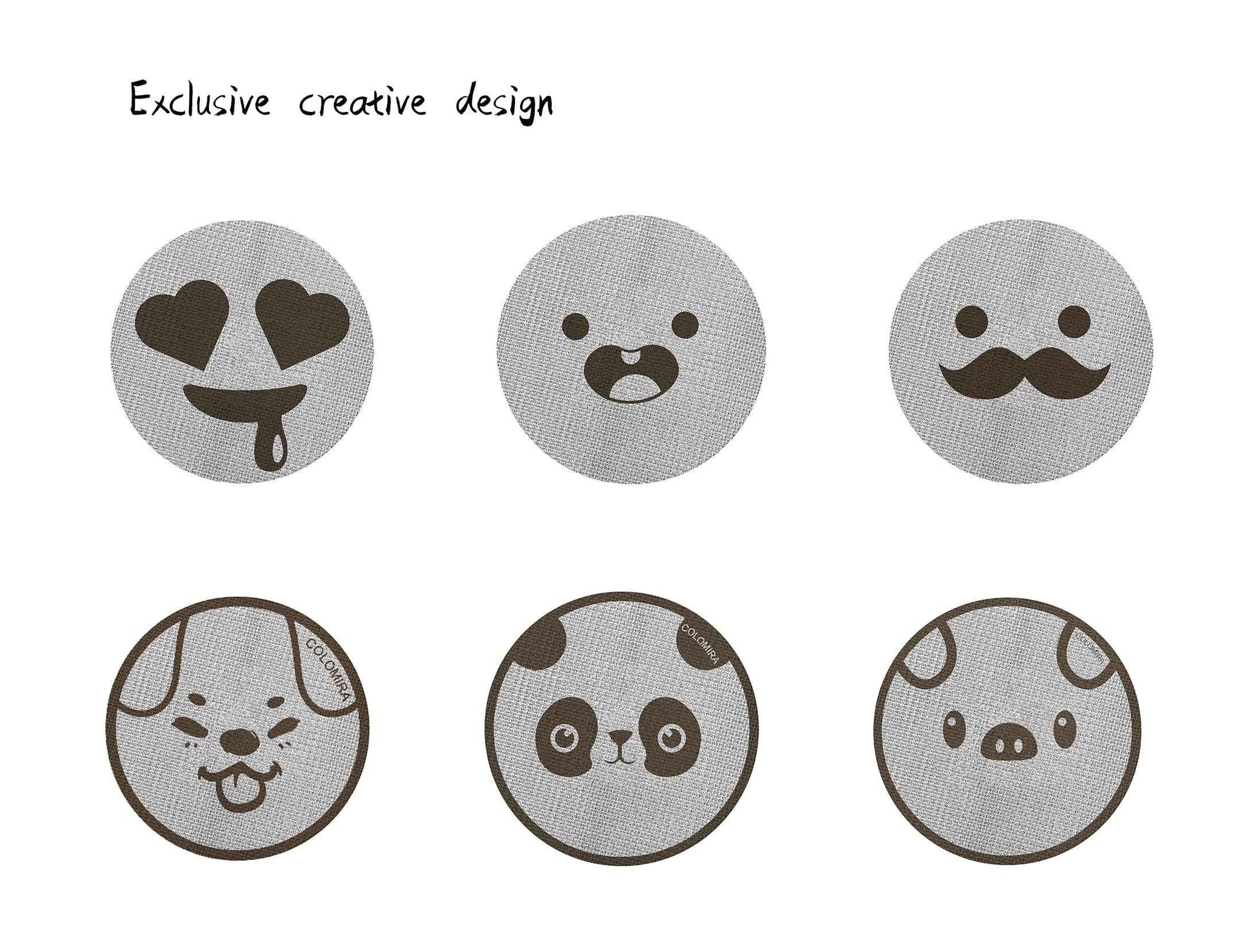 ColoMira 53.5mm Espresso Puck Screen 3-Pack, Lower Shower Screen, Metal Coffee Reusable Filter for 54mm Espresso Portafilter Basket, 1.7 Thickness(Cute Animal)