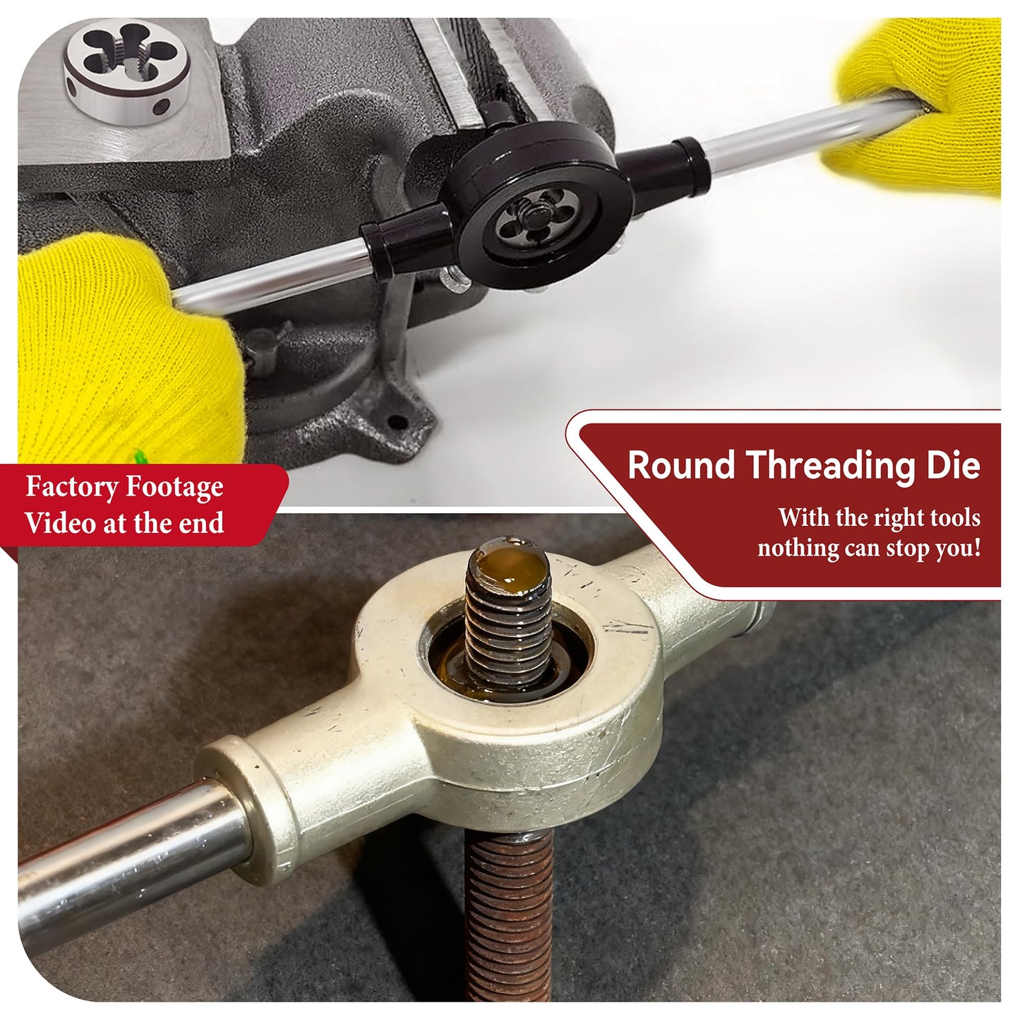 M12X1.25 Tap and Die Set, Metric Right Hand M12 x 1.25 Tap Die Set, M12 x 1.25 mm High-Speed Steel Thread Milling Tap and Die Suitable for Various Metals