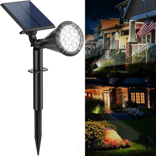Katipeal Solar Spot Lights Outdoor, 4 Modes/1 Pack Solar Spotlights Waterproof, 180° Adjustable Powered Landscape Lights, Outdoor Solar Lights for Yard Garden Pathway Flag Tree Wall Statue Cool White