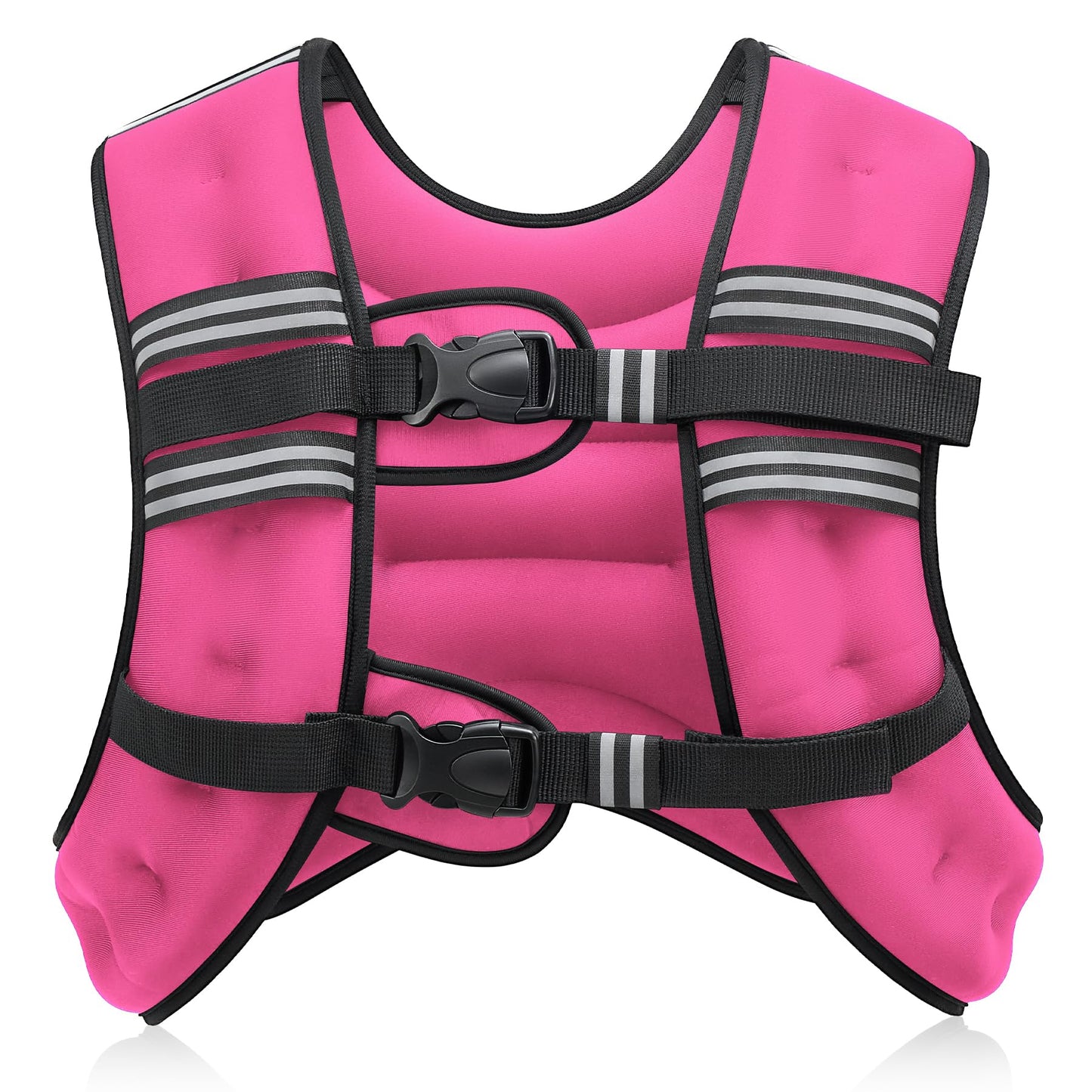 ZELUS Weighted Vest, 6lb/8lb/12lb/16lb/20lb/25lb/30lb Weight Vest with Reflective Stripe for Workout, Strength Training, Running, Fitness, Muscle Building, Weight Loss, Weightlifting, Pink(16 lb)