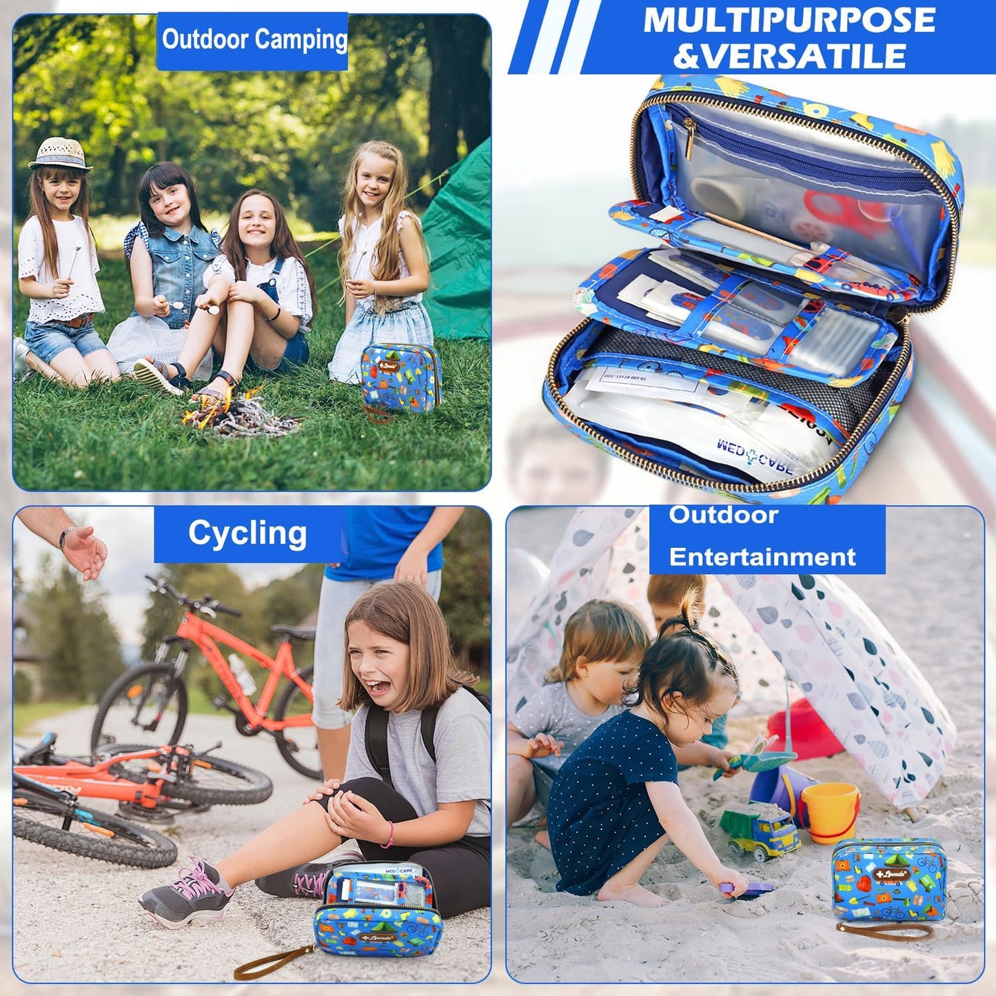 Skiennix Portable Travel First Aid Kit - 143 Pieces All-Purpose Emergency Kit for Home, Car & Camping