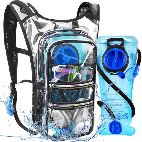 Mothybot Hydration Backpack Pack, Water Backpack 20L Capacities Included 2L Hydration Bladder, Festival Essential - Rave Hydration Pack Hydropack Hydro for Hiking, Running, Biking, Festival Gear