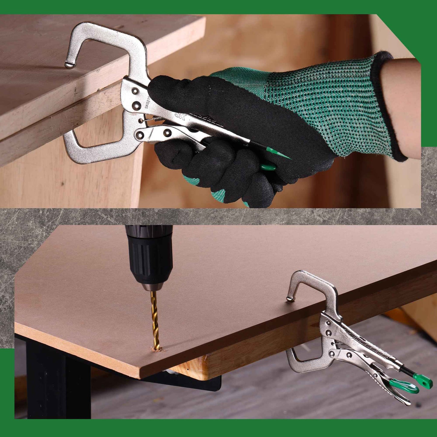 SK 6" C-Clamp Locking Pliers with Regular Jaws, Premium CR-V Construction, Ergonomic Anti-slip Handle