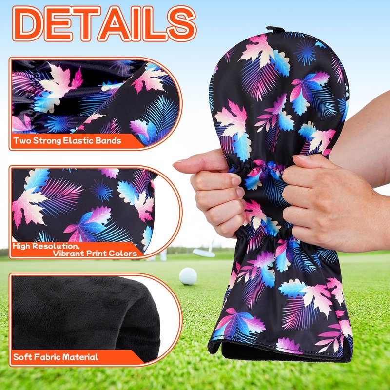 Craftsman Golf Black Tropical Leaf Hybrid Rescue Headcover Cover