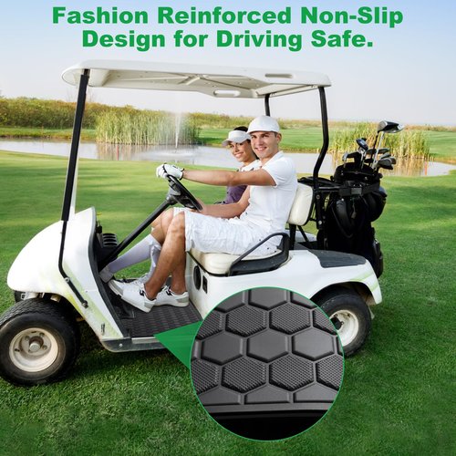 LEAPGOMAX Club Car Precedent Floor Mat, Full Coverage Golf Cart Floor Mat Replacement for Precedent (2004-2023)/Onward & Tempo (2017-2023)/Villager & V4L (2019-2023)-Black Trim
