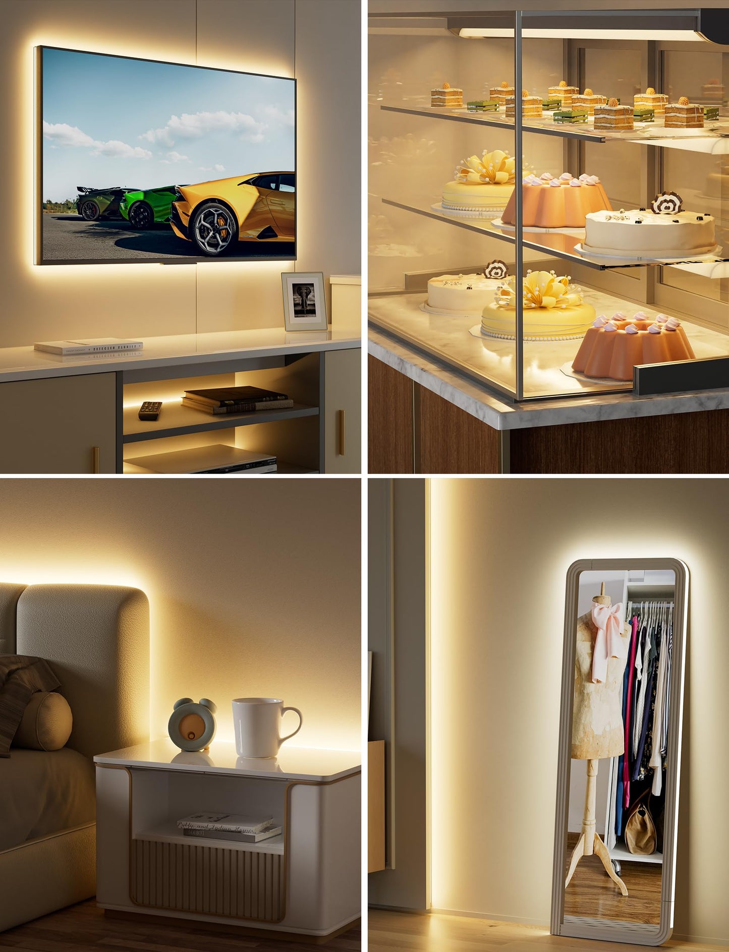 MIWISE LED Strip Lights USB 5V,Super Bright COB LED Strip Light 2700K Warm White with Touch Dimmer Switch,CRI90+ Flexible Dimmable Tape Lights,for Makeup Mirror,Under Cabinet,3D Printer,Sewing Machine