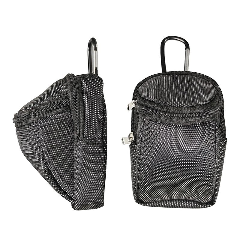 QIANQJL Golf Balls Pouch Bag Pocket Golf Ball Holder for Men Women Golf Tees Bag Pouch with Carabiner 2-Layers Zipper Golf Bags, 12*8*9CM, Quantity: 1