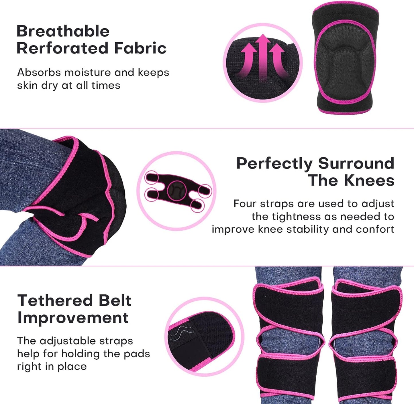 Skiennix Knee Pads for Men and Women - High Elastic Fabric for Safety in Gardening, Cleaning & Construction