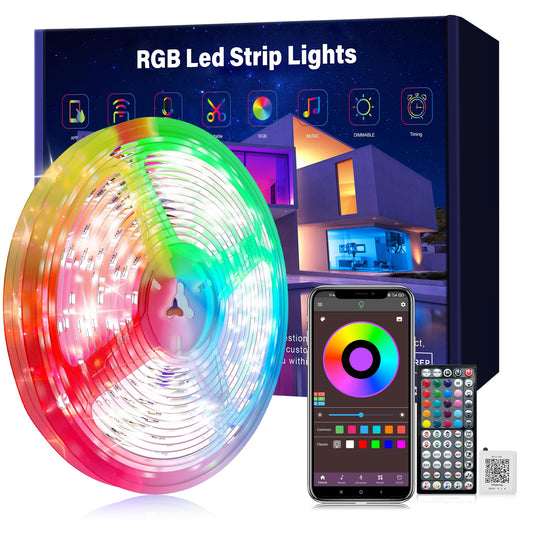 Ledagic Led Lights for Bedroom 100ft Music Sync Color Changing Led Strip Lights with Remote and App Control RGB Led Light Strip for Home Party Room Decor