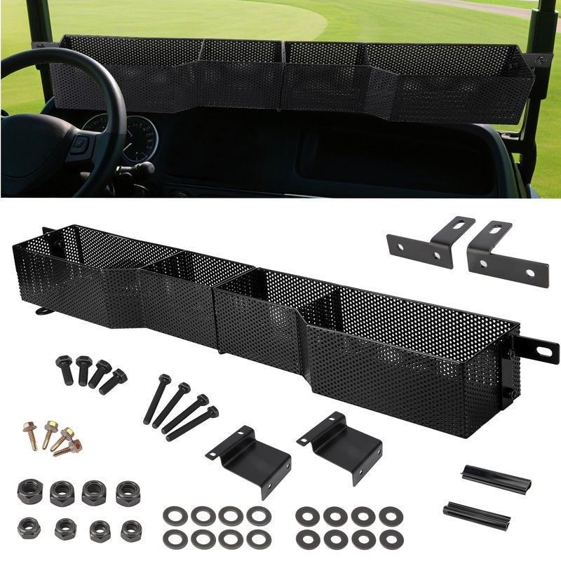 Mixopoly Golf Cart Front Inner Basket for EZGO TXT/RXV 2008-up, Solid Dash Storage Tray Organizer, Sturdy and No Rattles