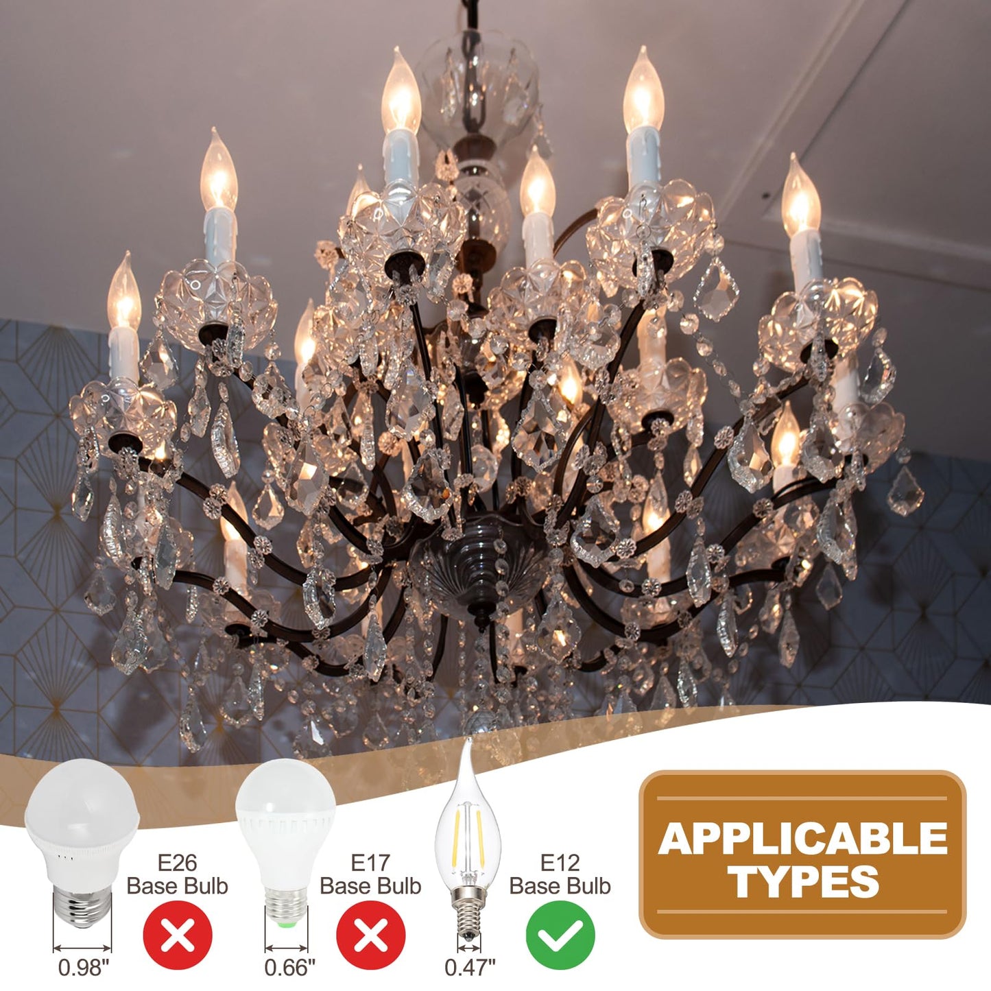 PATIKIL 3 Inch Tall Candle Covers Sleeves, 10Pcs Plastic E12 Chandelier Socket Sleeves Drip Candle Socket Covers Bulb Light Base Holder for Crystal Candle Lamps, White