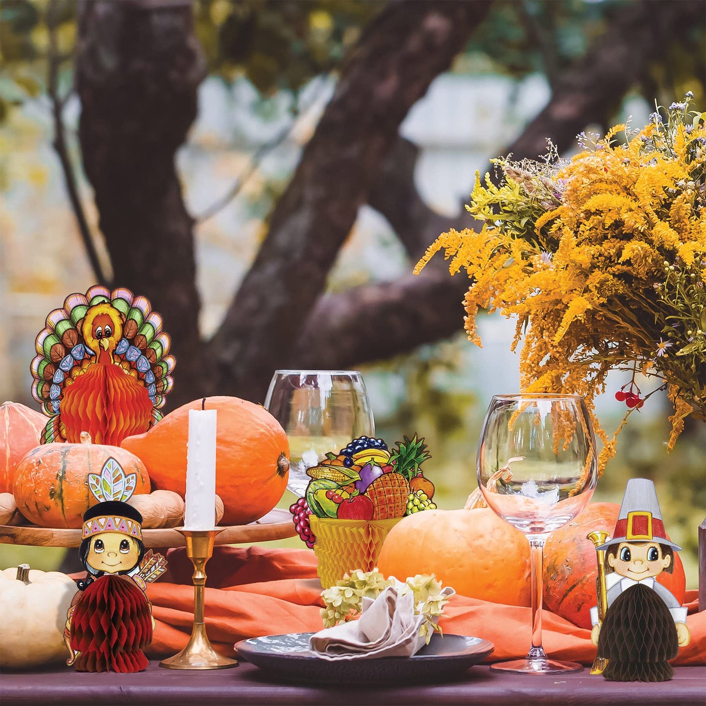 Beistle Thanksgiving Mini Centerpieces 12 Piece, 4"-5", Multicolored