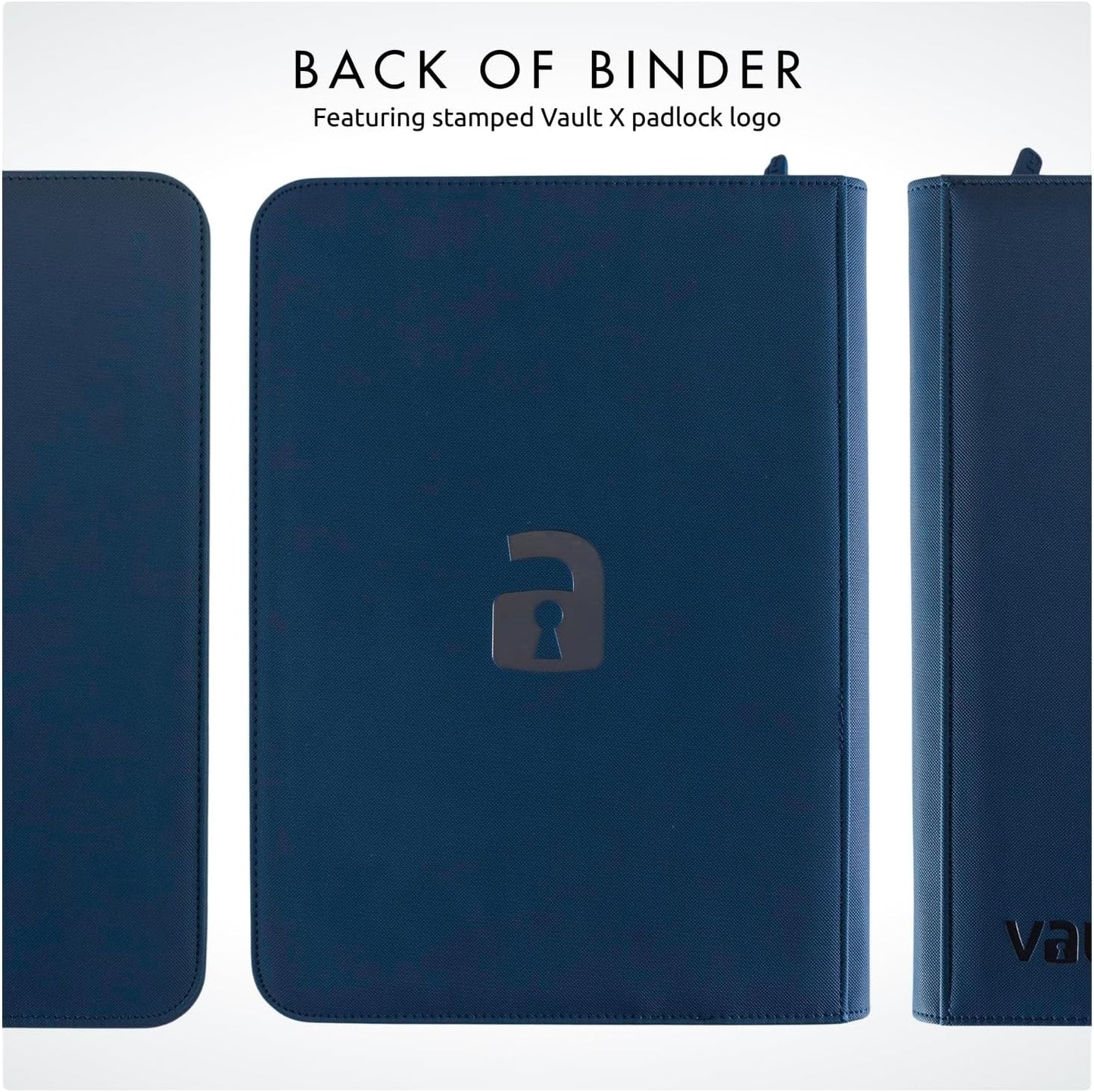 Vault X 9 Pocket Trading Card Binder - Premium Exo-Tec Material, Holds 360 Cards, Blue Color