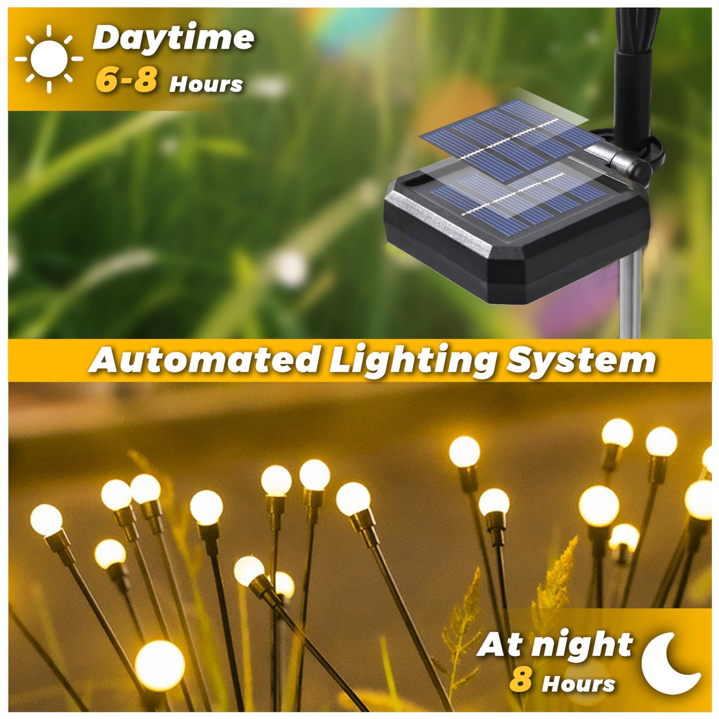 Solar Firefly Lights Outdoor,4Packs 32LEDs,Firefly Lights Outside for Garden Yard Patio Decor,Solar Outdoor Fairy Garden Light,Gardening Landscape Decor