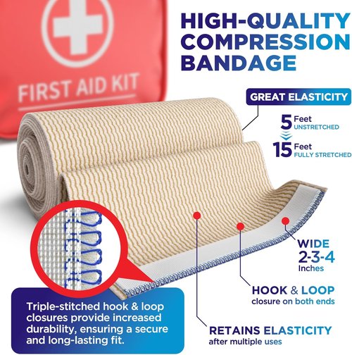 High-Performance Elastic Bandage Wrap - Strong Compression for Legs, Ankles, Wrists & Knees | 6 Pack (2x2in, 2x3in, 2x4in) - Ideal for First Aid & Post-Surgery Recovery