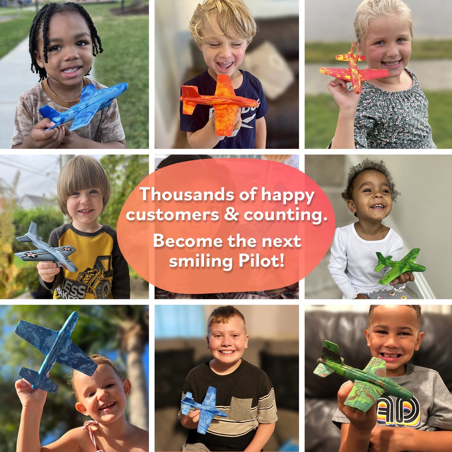 Airplane Toy Foam Airplanes for Kids - Best Summer Gift for Boys & Girls - Easy to Throw Airplanes - 3 4 5 6 7 8 Year Old Boy Birthday Gifts - Great Gifts for Ages 3 4 5 6 7 8 9+ Year Old Boys Toys