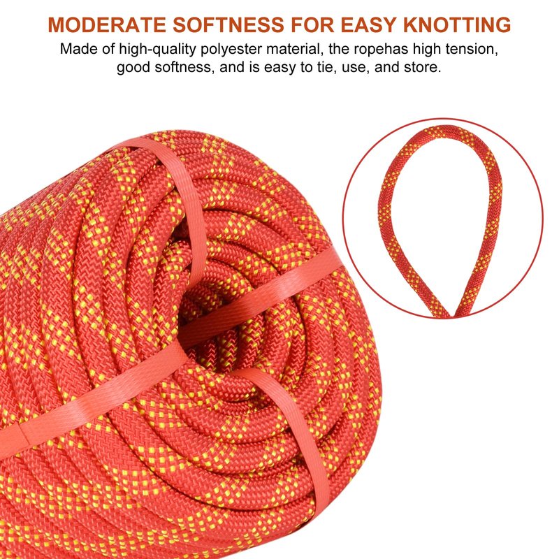 Shanshanshop 1/2 Inch 150Ft Tree Rope， Arborist Rope，Climbing Rope for Adults，Tree Climbing Rope，Tree Rope，Static Rope（red）