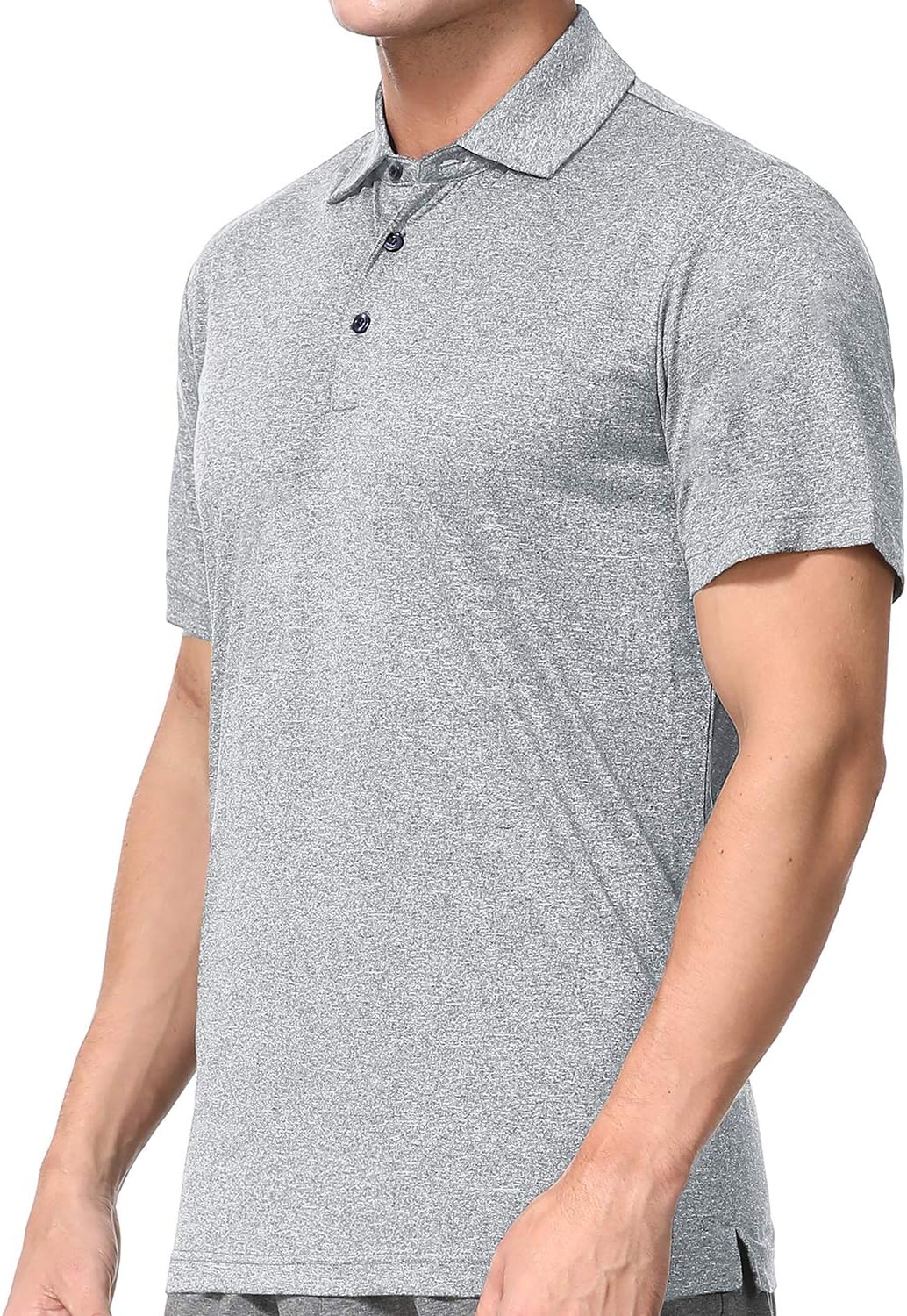 Skiennix Men's Alpha Dry Fit Golf Polo Shirt - Light Grey, XXL, Comfortable Regular Fit
