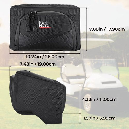 KEMIMOTO Golf Cart Dash Storage Bag Compatible with Club Car Tempo, 1680D, No Drilling Organizer Bag, Waterproof, Black