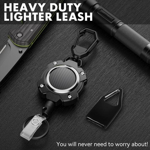 LIUGX Lighter Leash, 10,000+ Rebound, Retractable Keychain, Heavy Duty Key Chain Lighter Holder