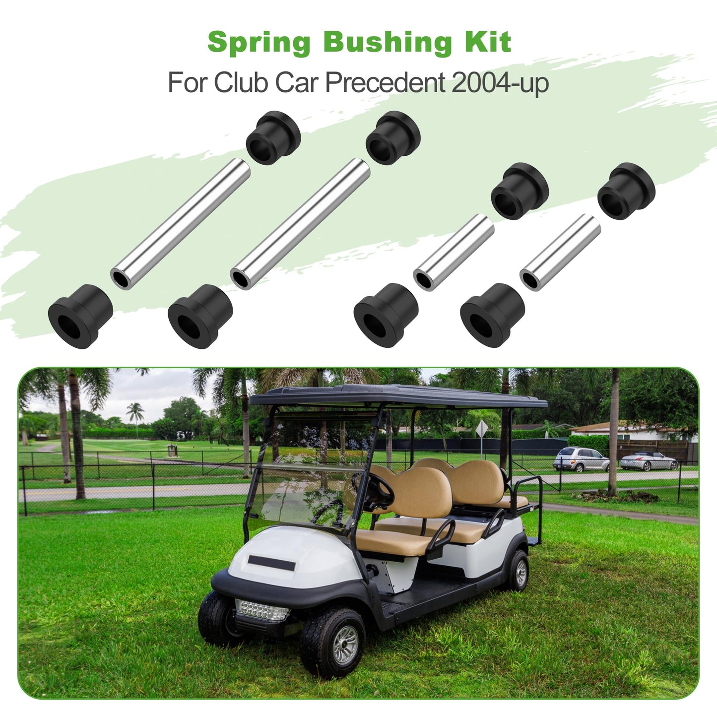 9.99WORLD MALL Front Spring and Upper Control Arm Bushing Kit 102289901 for Club Car Precedent 2004-up Electric & Gas, Replacement Parts OEM # 102287701 102287601 102956201